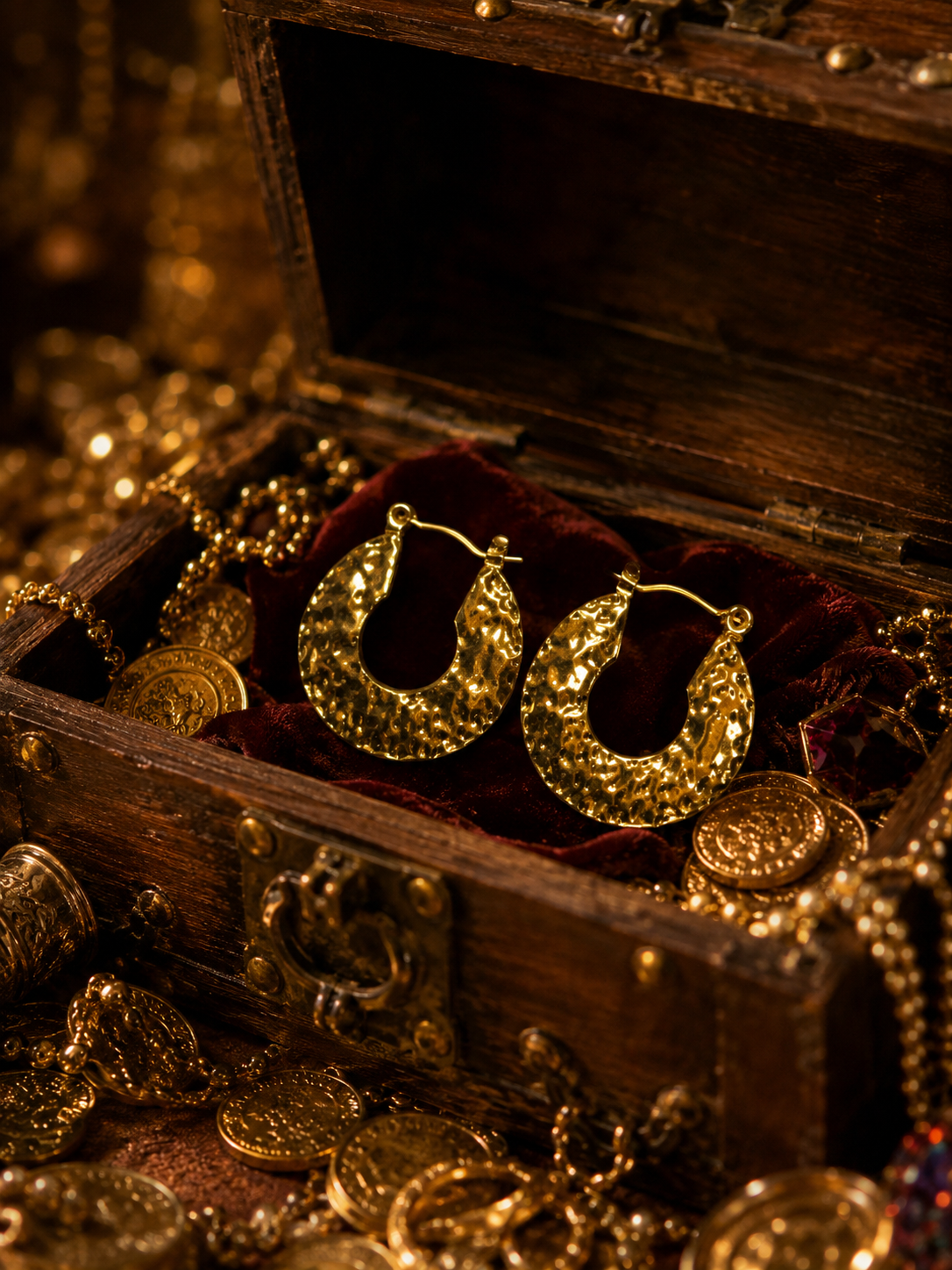 Golden Tide Treasure Hoops